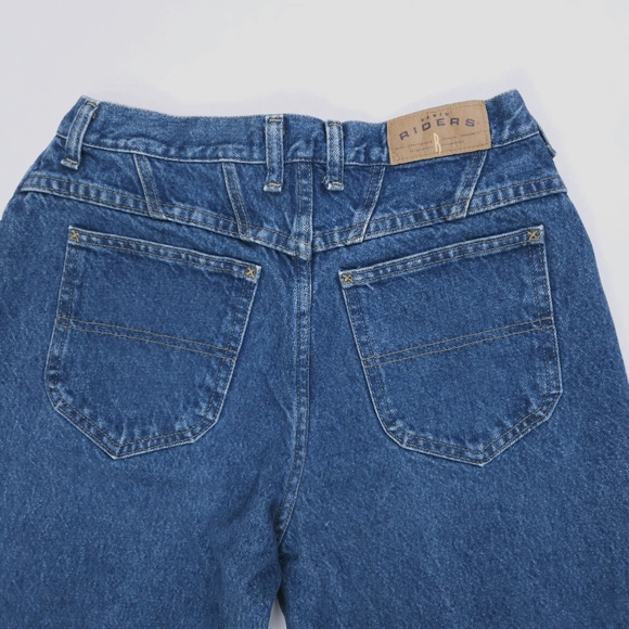 Riders Vintage High Waist Tapered Blue Denim 100% Cotton Mom Jeans 28x28 - Picture 14 of 15